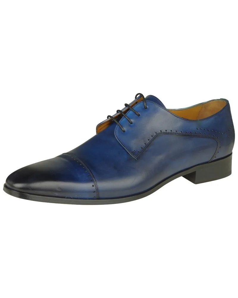 Paul Edwards Chaussures derby en cuir bout droit grande taille bleus - Size-factory