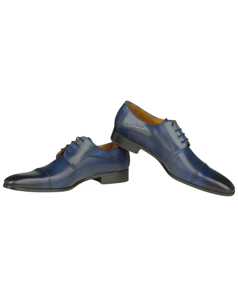 Paul Edwards Chaussures derby en cuir bout droit grande taille bleus - Size-factory