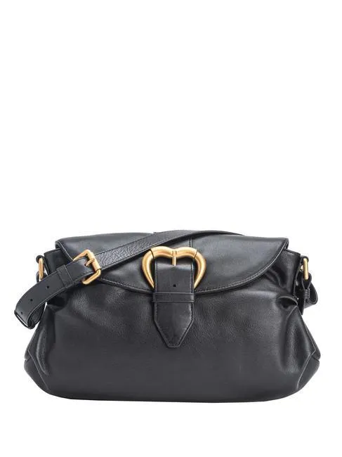 Pinko Jolene Sac Bandoulière En Cuir Noir Limousine-Chocolat Or - Achetez À Prix Outlet!