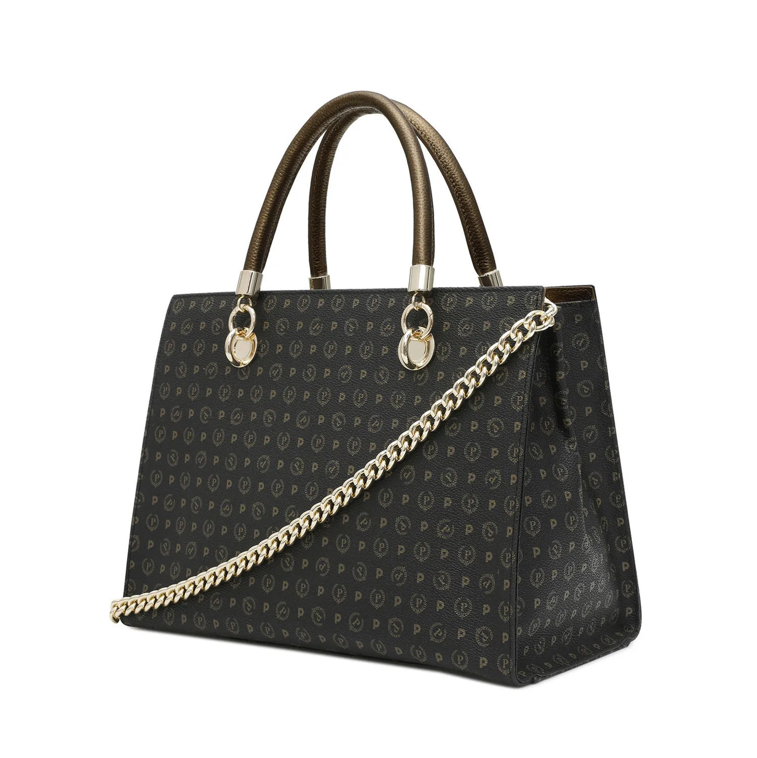 Pollini Heritage Bronze Sac À Main Avec Bandoulière Bronze Noir - Achetez À Prix Outlet!