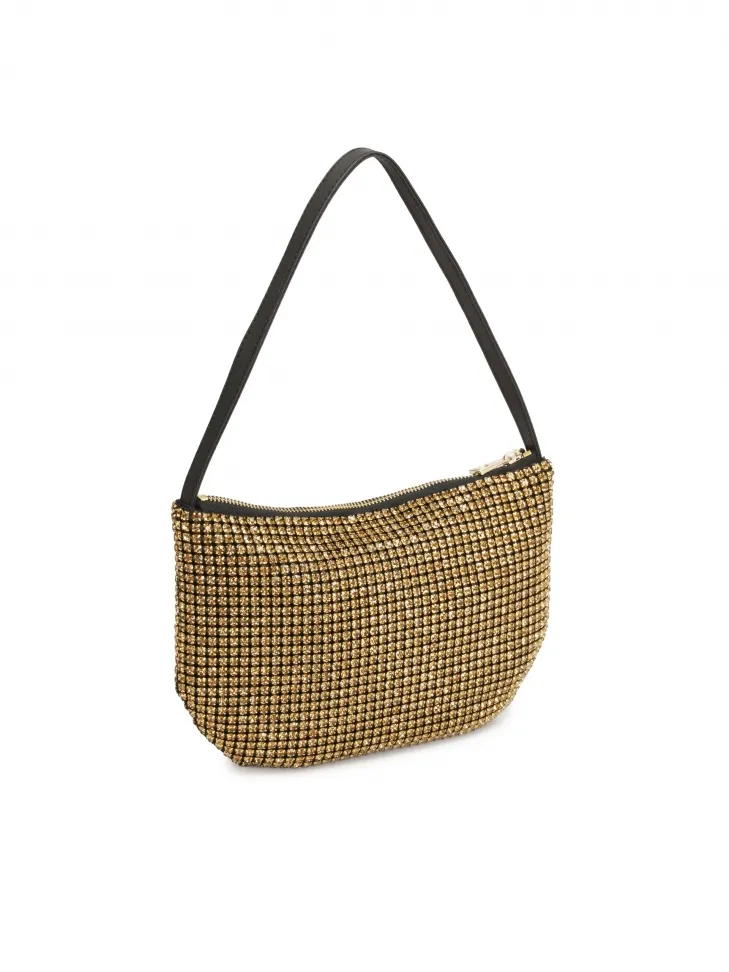 Sac brillant doré avec zirconium