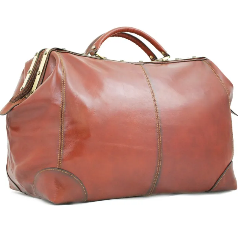 Sac de voyage en cuir KATANA "Diligence" gold | Planetebag.com