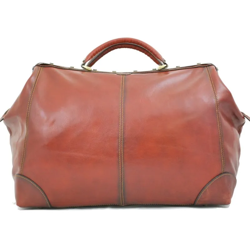 Sac de voyage en cuir KATANA "Diligence" gold | Planetebag.com