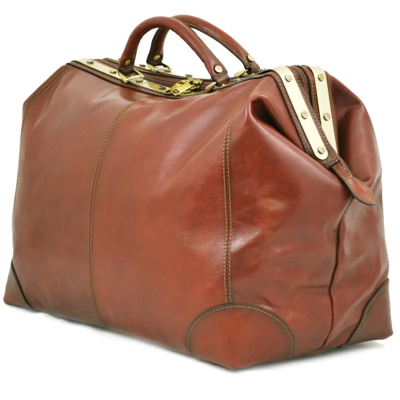 Sac de voyage en cuir KATANA "Diligence" gold | Planetebag.com