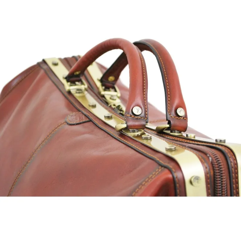 Sac de voyage en cuir KATANA "Diligence" gold | Planetebag.com