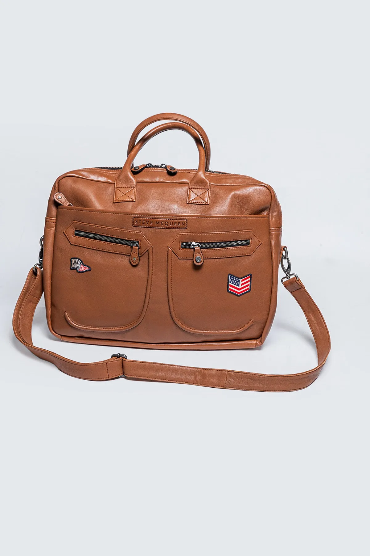 Sac messenger en cuir Steve McQueen Terrance tabac