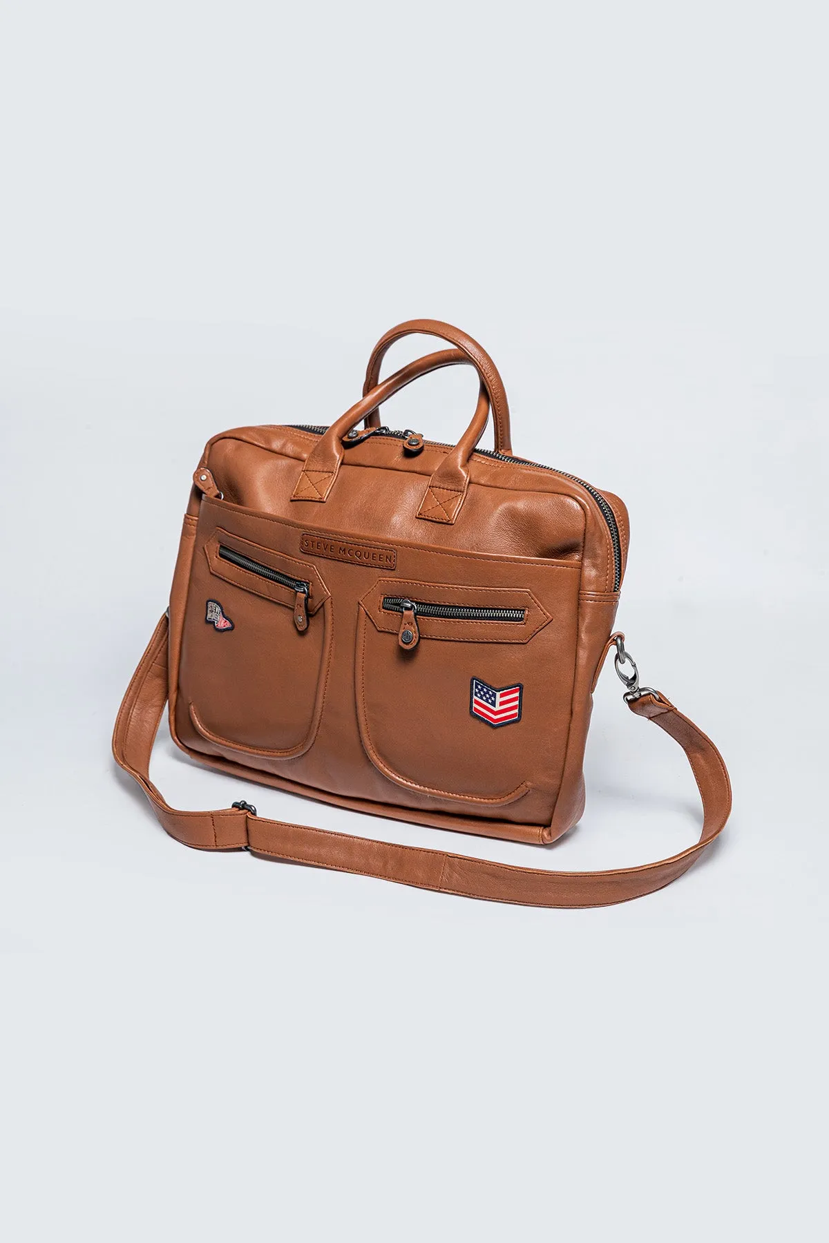 Sac messenger en cuir Steve McQueen Terrance tabac