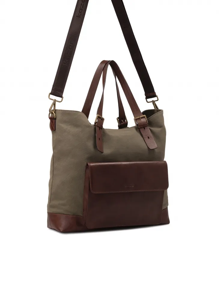 Sac pratique en tissu pour hommes de couleur taupe