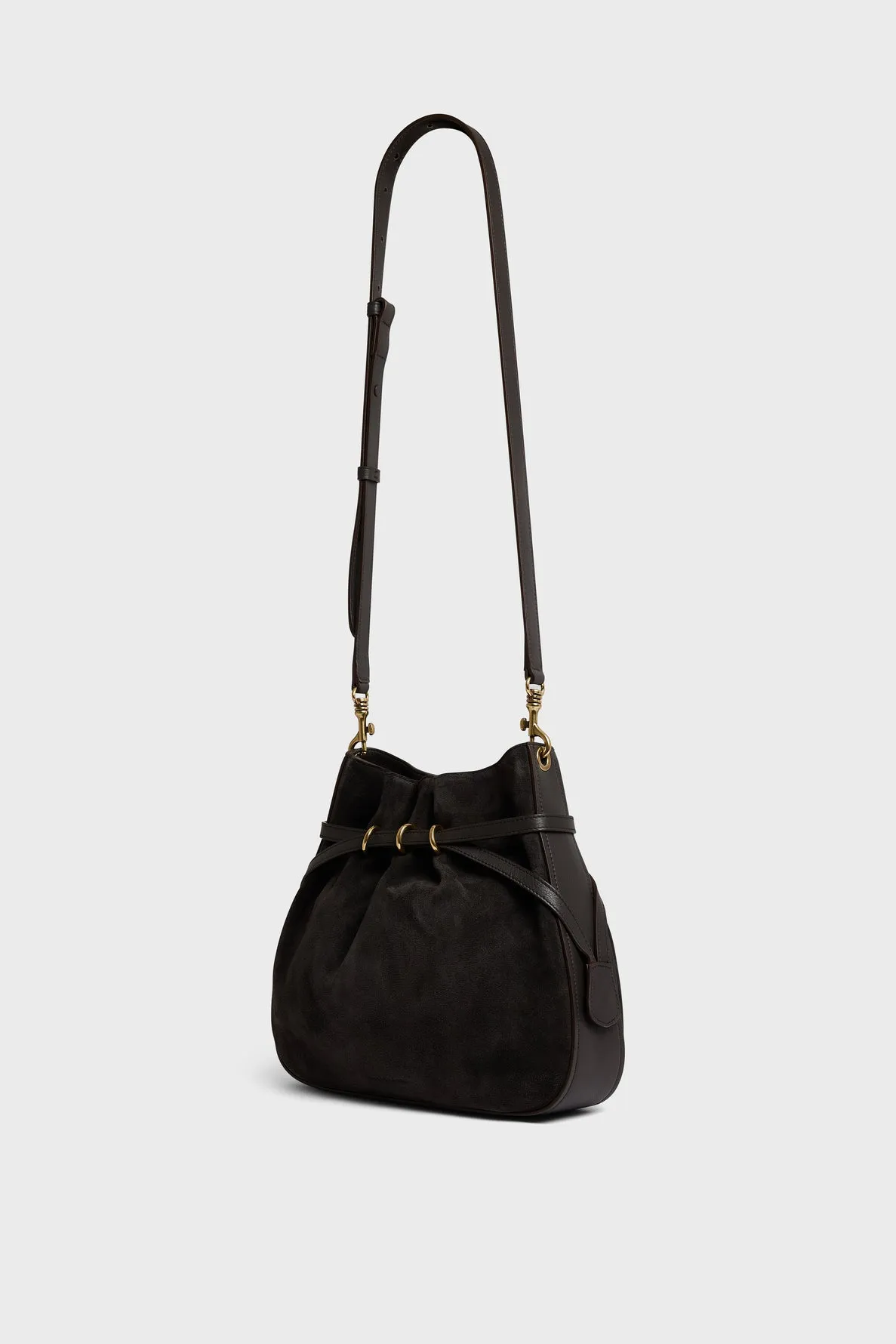 Sac seau en cuir velours - ROMY