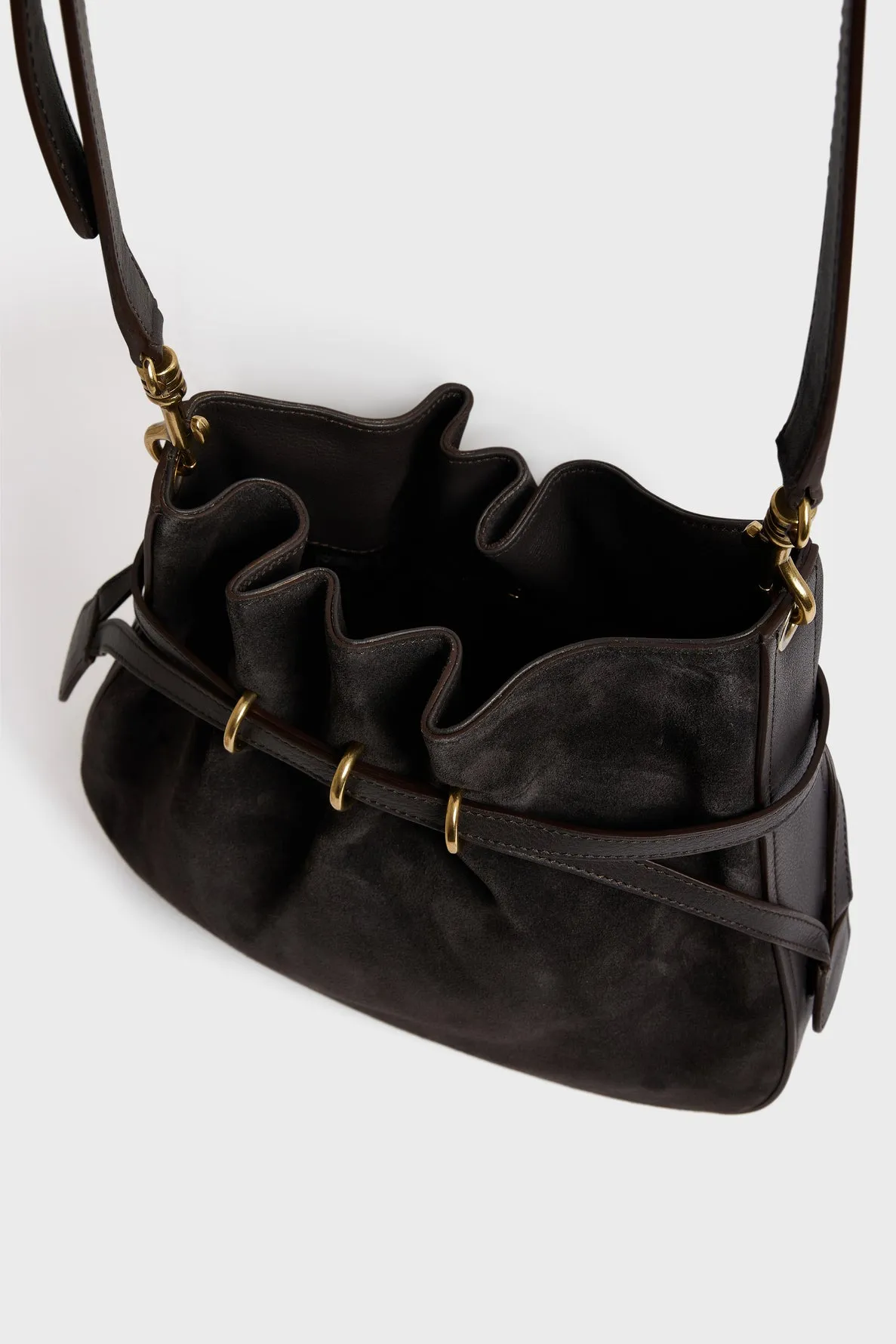 Sac seau en cuir velours - ROMY