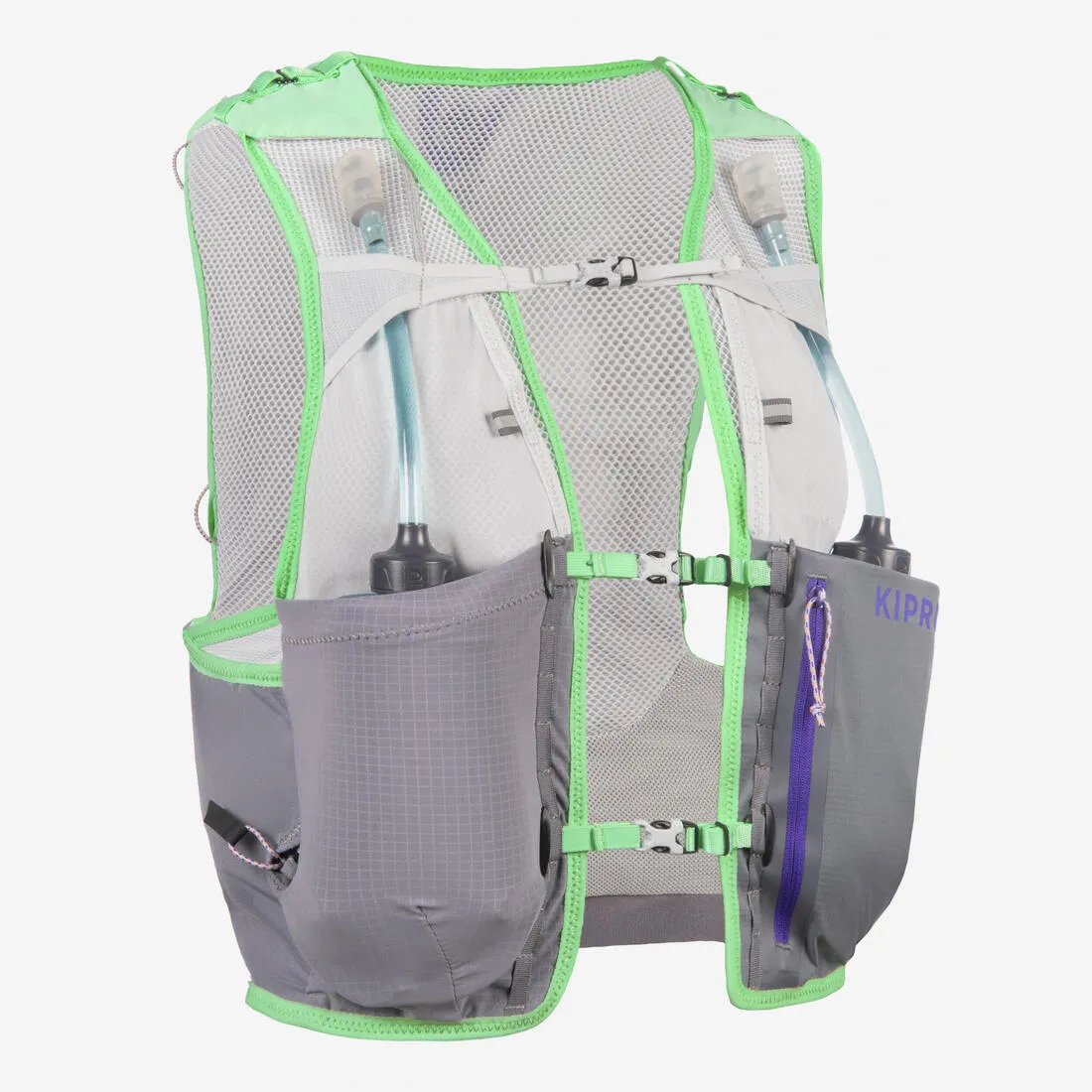 Sac trail running 8l femme vert menthe - vendu avec 2 flasques 500ml