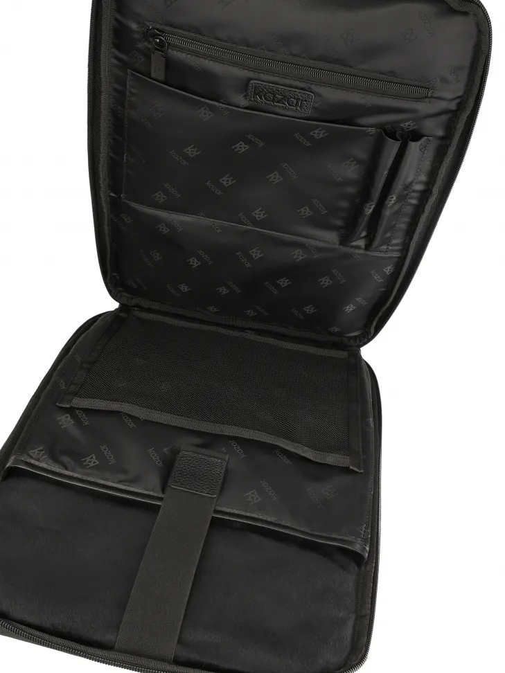 Sac à dos en cuir noir avec poche pour ordinateur portable