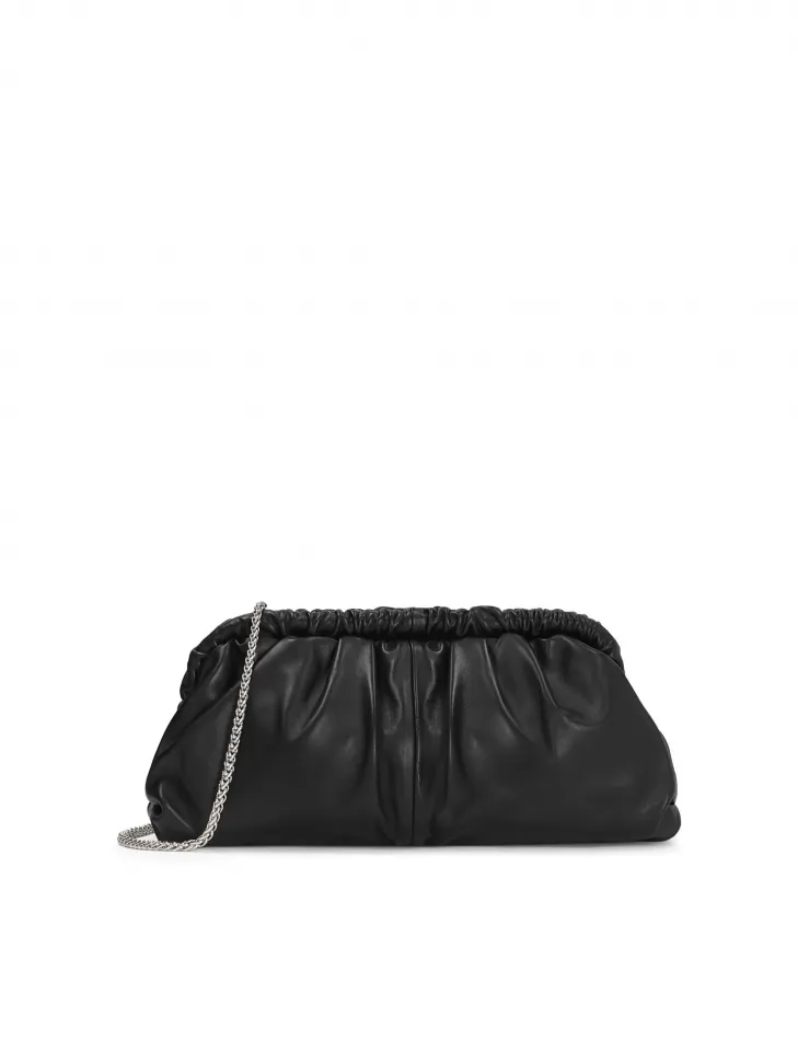 Sac à main en cuir noir avec effet de volume doux