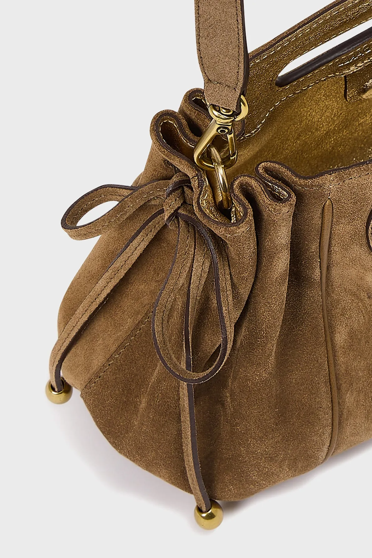 Sac à main en cuir velours intérieur métallisé - MINI DANY