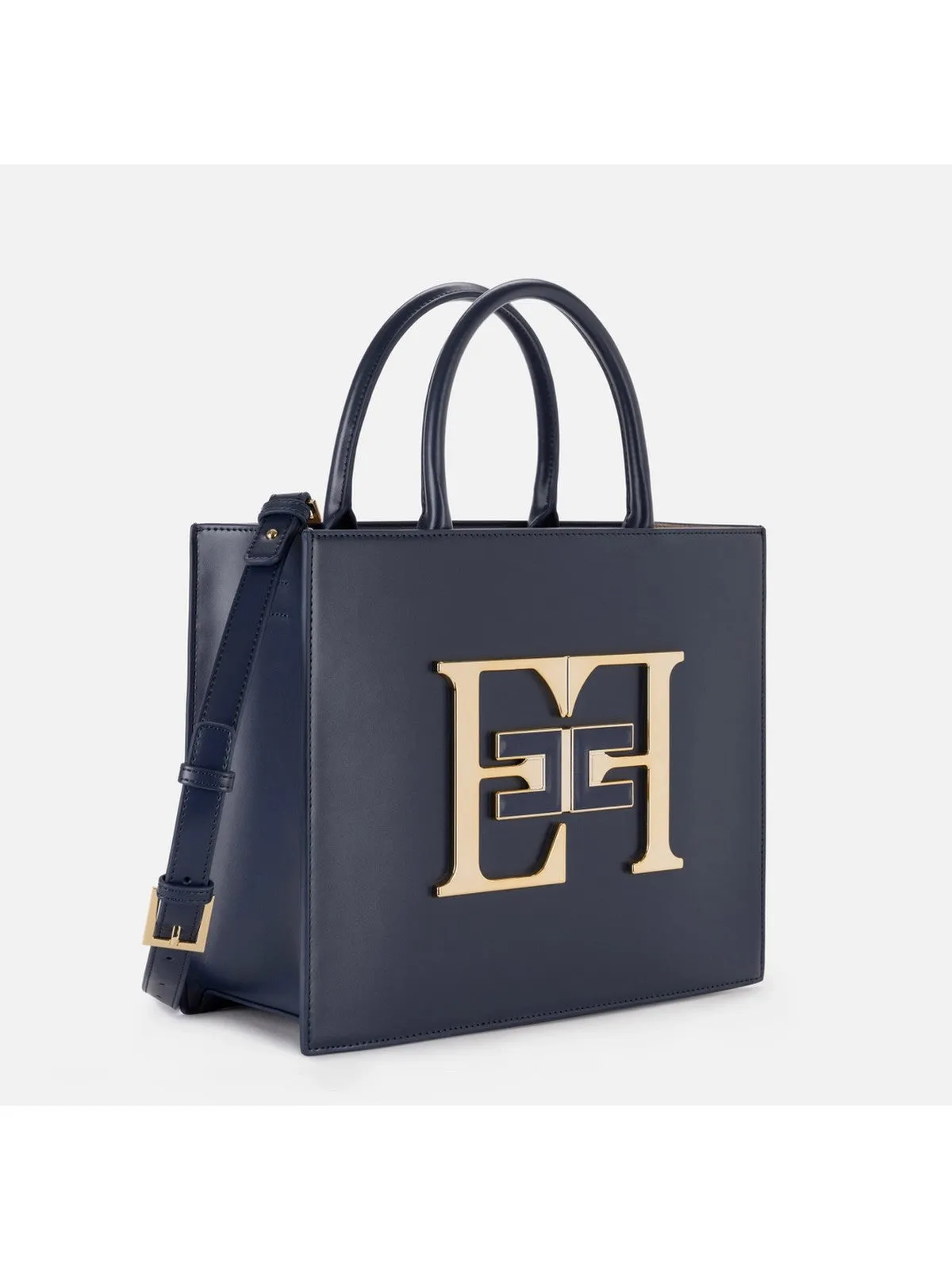 Sac à main femme Elisabetta Franchi moyen bleu avec logo BS05A46E2 B75