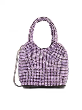 Sac à main violet recouvert de zircons