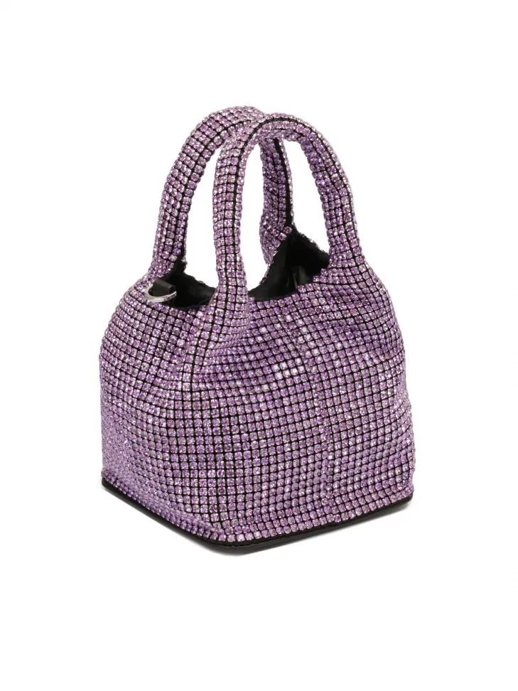 Sac à main violet recouvert de zircons