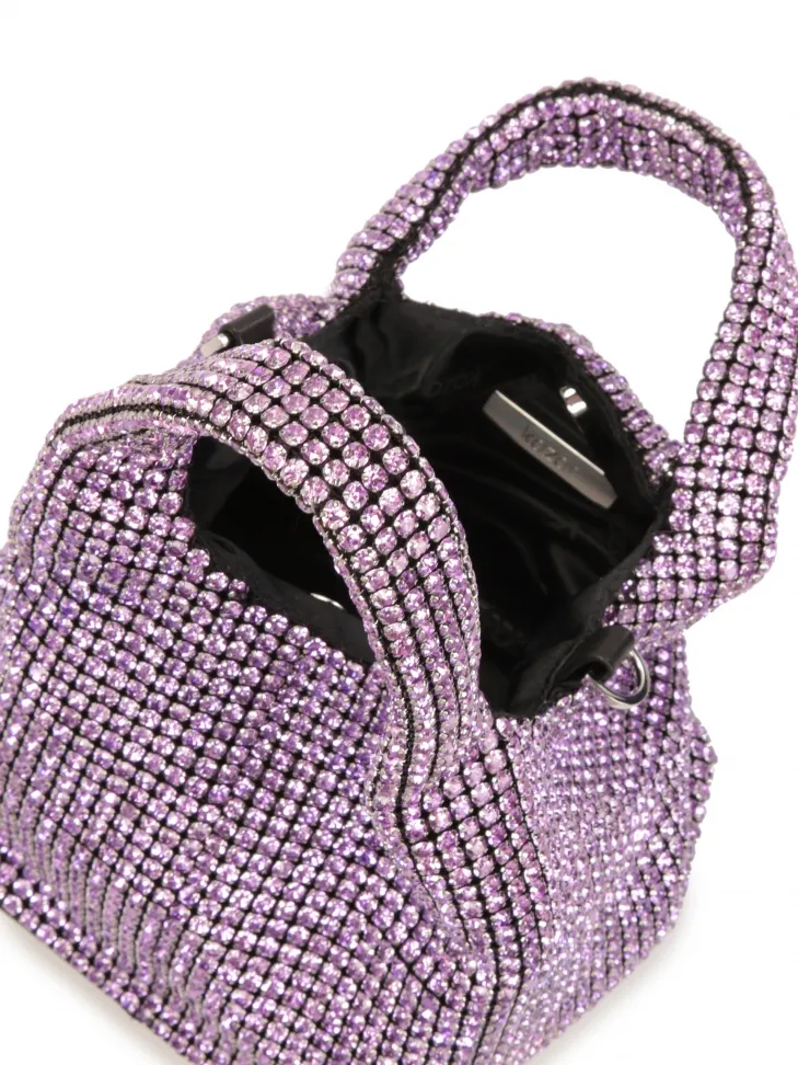 Sac à main violet recouvert de zircons