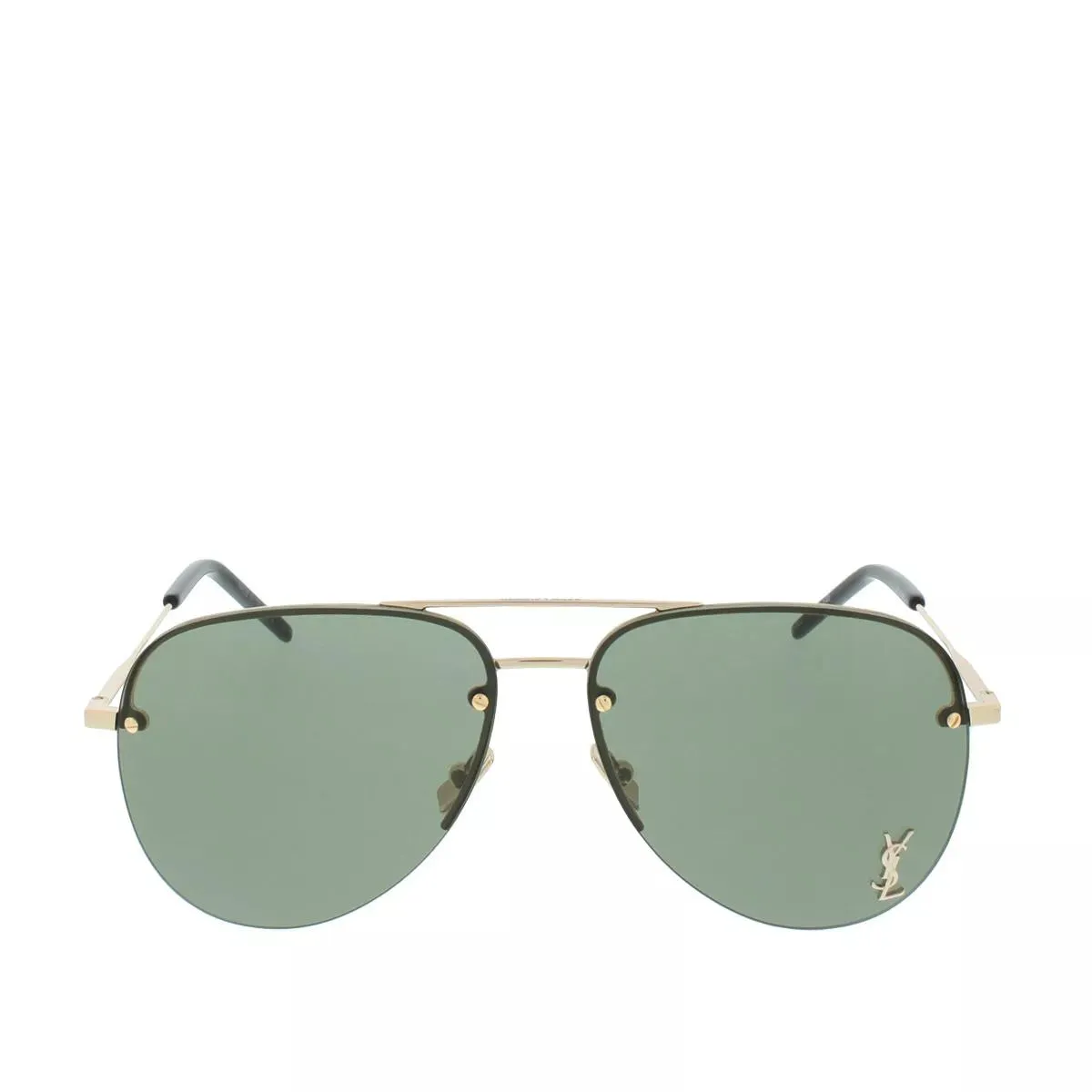 Saint Laurent Classic 11M Sunglasses Gold Bottle Green 59 13 140 003 | Lunettes de soleil