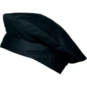 Toque basse style béret chef cuisinier patissier-  KM 14/1 - noir 