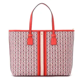 Tory Burch Sac Gemini Link en toile rouge multicolore avec impression de chaîne