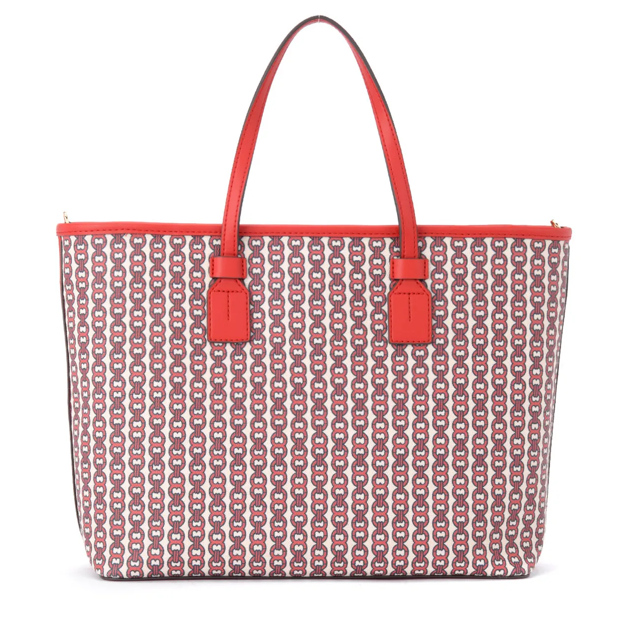 Tory Burch Sac Gemini Link en toile rouge multicolore avec impression de chaîne