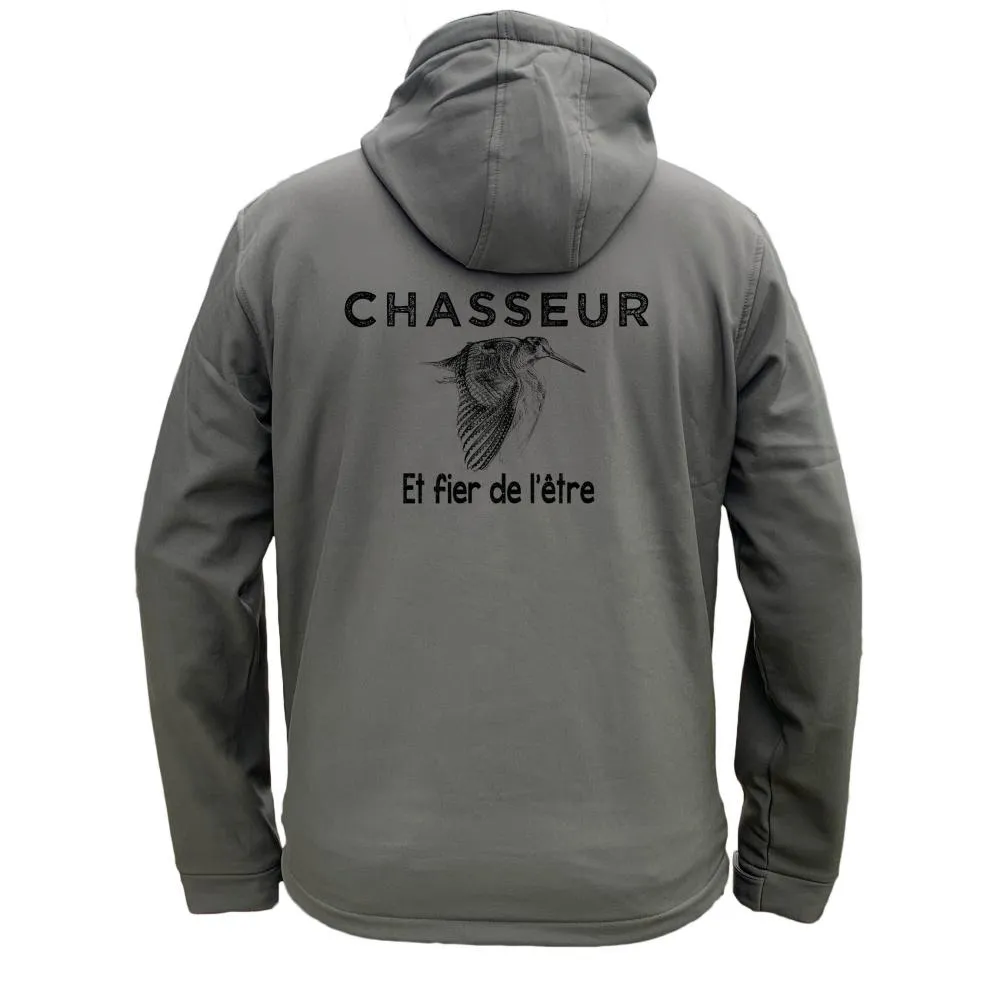 Veste softshell Bécasse Homme ou Femme avec/sans capuche – Chasseur et fier de l’être